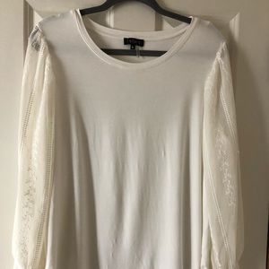 1STATE Top with Sheer Bubble Sleeve